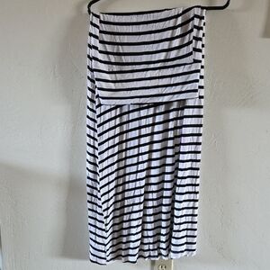 Striped Black and White Women's Maxi Skirt